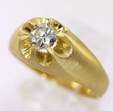 Mens Diamond Pinky Ring 22k Yellow Gold Solitaire G Color Round Brilliant 65ct Mens Diamond Pinky Rings Pinky Ring Jewelry Rings Diamond