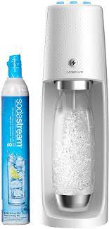 The fizzi soda maker uses a hinged connector that enables the co2 canister to be twisted to fit into the housing before sealing it into place. Sodastream Fizzi One Touch Sparkling Water Maker