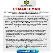 Sepanjang tempoh pkp perintah kawalan pergerakan ini surat ini dikongsikan oleh irlaw2u.my di laman facebook mereka. Makluman Sop Pergerakan Calon Peperiksaan Semasa Pkp Pkpb Pkpp Portal Rasmi Majlis Peperiksaan Malaysia Mpm