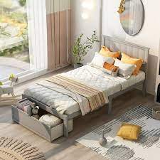 Storage Bed Platform Frame With