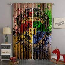 3d Printed Harry Potter Style Custom Living Room Curtains Harry Potter Decor Harry Potter Bedroom Decor Harry Potter Room