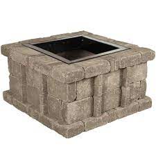 We have a variety of electric fireplace inserts, wood fireplace inserts and gel fuel inserts to add warmth and an improved ambience to any room in your home. Pavestone Rumblestone 38 5 In X 21 In Square Concrete Fire Pit Kit No 5 In Greystone Rsk50734 The Home Depot