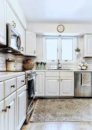Kitchen Cabinets Painted In Sherwin Williams Natural Choice Budget Makeover Painting Kitchen Cabinets Kitchen Cabinet Inspiration Kitchen Cabinets