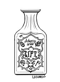 Painted on of my favorite movie characters. Wednesday Addams Jagermeister Hexe Poison Bottle By Loechness On Deviantart