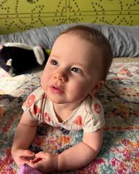 Our sweet girl is growing so fast and will be 9 months before we know it so  we have to get her recent 8 month pictures out. Stevie is such a happy