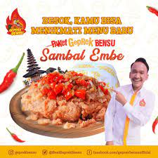 Resep 'sambal geprek bensu' paling teruji. Geprek Bensu Menu Baru Geprek Bensu Sambal Embe