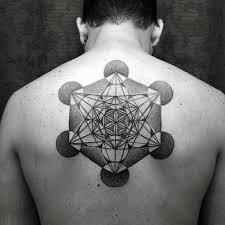 The cross design is as timeless as the sea. 40 Geometric Back Tattoos For Men Dimensional Ink Ideas In 2021 Back Tattoos For Guys Back Tattoos Tattoos For Guys