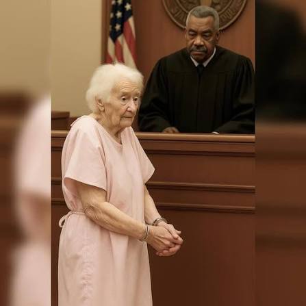 She's 91 years old, standing in a hospital gown, hands in chains. Arrested  for felony theft. The judge could hardly believe it. Helen and her husband  George, 88, have been married 65