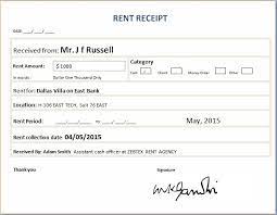 The receipt should only be filled in after the funds have transferred to the landlord. Formal Rent Receipt Template Word Excel Templates