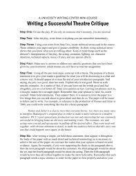 Some of you may have already written this type of academic assignment also known as a response critique article is the paper to make students highlight their evaluation of a particular article, book, statement, etc. Writing A Successful Theatre Critic