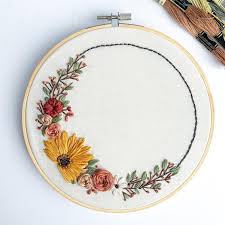 Full range of embroidery starter kit with pattern, kissbuty cross stitch kit including embroidery cloth with floral pattern, bamboo embroidery hoop, color threads and tools kit (flower grass) 4.4 out of 5 stars 213. Pdf Sunflower Wreath Hoop Floral Pattern Embroidery Etsy In 2021 Floral Embroidery Patterns Embroidery Flowers Pattern Embroidery Patterns