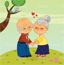 an elder couple holding hands at the park animasyon karakteri animasyon sanat