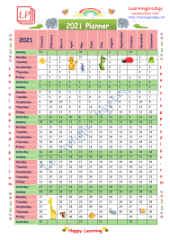 According to chinese calendar, 2021 is xin chou year. Free Printable 2021 Wall Planner Yearly Calendar 2021 For Kids Learningprodigy Festival New Year Holidays