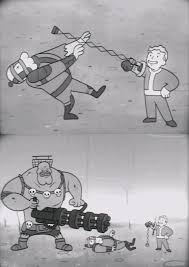 Meme Generator Vault Boy Punching Then Seeing Super Mutant Newfa Stuff