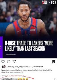 We did not find results for: Derrick Rose S Wife Laughs At The Idea Of A More Likely Trade To Lakers Next Season