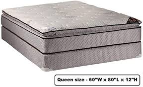 Spinal Dream Plush Pillow Top Eurotop Mattress Set With Bed Frame Included Queen Size Sleep System With En In 2020 Mattress Sets Plush Pillows Twin Mattress Size