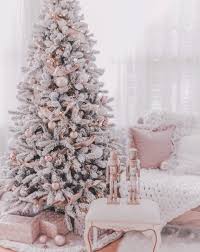 Blush Rose Gold Flocked Christmas Tree Rose Gold Christmas Decorations Gold Christmas Decorations Rose Gold Christmas