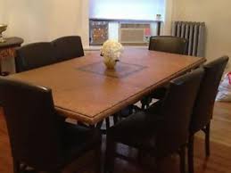 48.8 inches (122 cm), width: Arhaus Italian Mosaic Dining Table Lthr Chairs Apartment Therapy S Bazaar