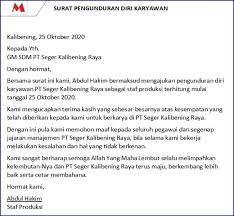 Surat pengunduran diri kerja adalah sebuah lembaran pemberitahuan yang disampaikan karyawan kepada atasan untuk mengabarkan keinginannya untuk resign dari perusahaan. 55 Contoh Surat Izin Permohonan Kuasa Pengunduran Diri Surat Pengunduran Diri Surat Tanggal