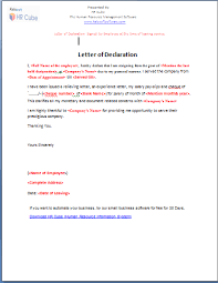 A declaration for resume is a document that lays down your educational qualifications and skills to allow declaration in a resume is a way of establishing trust and transparency with the employer by. Letter Of Declaration Download Template Declaration Lettering Letterhead Format