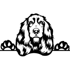 Black And White Springer Spaniel Clipart Cocker Spaniel 52 Peeking Happy Paws Dog Breed Pedigree Etsy Dog Stencil Silhouette Art Dog Silhouette