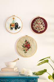 See more ideas about hand this impressionistic embroidery can be used as modern chic decor for your stylish interior. Hand Embroidered Wall Frames Embroidery Hoop Art Embroidery Hoop For Wall Decor Indian Embroidery