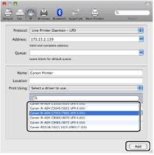 With the different devices, they can have the same driver , it's because they all use the same. Canon Knowledge Base Adding The Printer In The System Preferences Mac Os