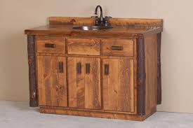 An amish bathroom vanity possesses the unique potential to turn that dull and oppressive bathroom into one that is warm and inviting. Sawtooth Hickory Bathroom Vanity With Liquid Glass Viking Log Furniture