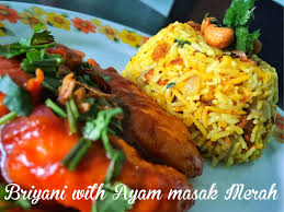 Briyani And Ayam Masak Merah Chicken Cook Red Table For Two