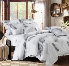 Us 107 35 5 Off Black And White Bedding Set Feather Duvet Cover Queen King Size Full Twin Double Bed Sheets Bedspreads Quilt Linen Cotton Plume In