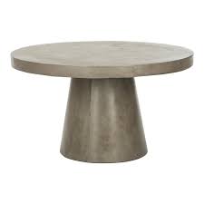 Safavieh Delfia Dark Gray Round Stone Indoor Outdoor Coffee Table Vnn1014a The Home Depot Concrete Coffee Table Outdoor Coffee Tables Round Coffee Table