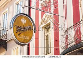 Bad Ischl Austria April 20 2018 Vintage Signboard Of Famous Austrian Zauner Cafe And Cake Shop It Was Founded In 1832 Austria Stock Photos Imperial Court