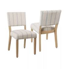 Set Of 2 Upholstered Open Back Dining Chair Homepop In 2020 Striped Dining Chairs Dining Chairs Upholstered Dining Chairs