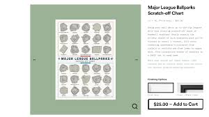 Major League Ballparks Scratch Off Chart In 2019 For The