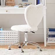 Stool/coffee table with soft shapes, versatile and adaptable to different contexts of use. Fur Faux Desk Chair Pottery Barn Teen