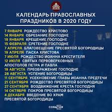 Cerkovnyj Pravoslavnyj Kalendar Na 2020 God Prazdniki Posty Imeniny Dni Pamyati