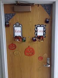 Halloween Dorm Room Door Decorations Pumpkins Spider Webs Name Frames And Owls Room Door Decorations Door Decorations Dorm Door