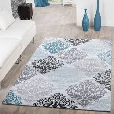 Teppich Modern Glitzergarn Kurzflor Barock Design Turkis Grau Weiss Schwarz Moderne Teppiche Teppich Gunstig Teppich Turkis Moderne Teppiche