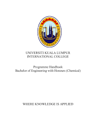 Permohonan kemasukan program pengajian unikl. Chemical Universiti Kuala Lumpur