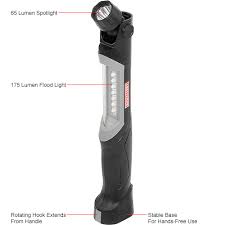 Craftsman 174 200 Lumen Ac Dc Usb Rechargeable Led Worklight W Rotating Head Flashlights Usb Rechargeable Led