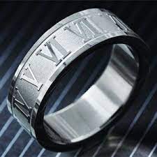 Roman Numeral Men S Stauer Steel Ring Rings For Men Mens Jewelry Steel Ring