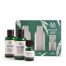 A £6 body shop face wash is helping cure people's acne. The Body Shop Tea Tree 123 Clearer Skin Kit Set Central Co Th