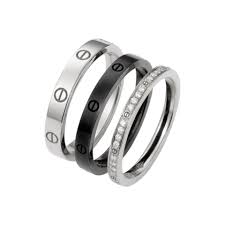Love Ring Three Bands White Gold Black Ceramic Diamonds Ref B4097800 Love Ring Cartier Love Ring Eternity Ring Gold