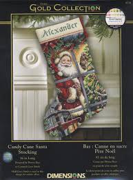 1 pc candy stockings decorative stockings christmas accessories for christmas. Gold Collection Candy Cane Santa Stocking Crossstitchworld