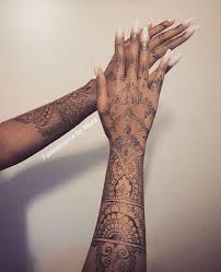 Black Henna Full Arm Henna Tattoo Hand Henna Tattoo Designs Hand Henna Tattoo Designs