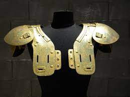 Gold Metallic Glittered Football Shoulder Pads Costume Ooak Football Shoulder Pads Gold Metal Shoulder Pads
