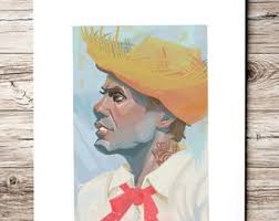 Jibaro Puertor Rican Art Print, Puerto Rico Wall Home Decor