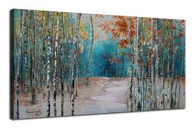 Birch Tree Wall Art Canvas Ardemy Canvas Wall Art White Birch Trees Picture Painting One Panel Blue Forest Landscape Modern Nature A Tree Wall Art Modern Wall Art Canvas Canvas Wall Art