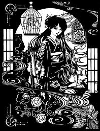 romanceyokoyama cuttingpaper 薔薇の燈火 ミッフィー イラスト 切り絵 図案 波 絵