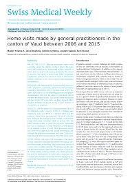Home visits made by general practitioners in the canton of Vaud between  2006 and 2015